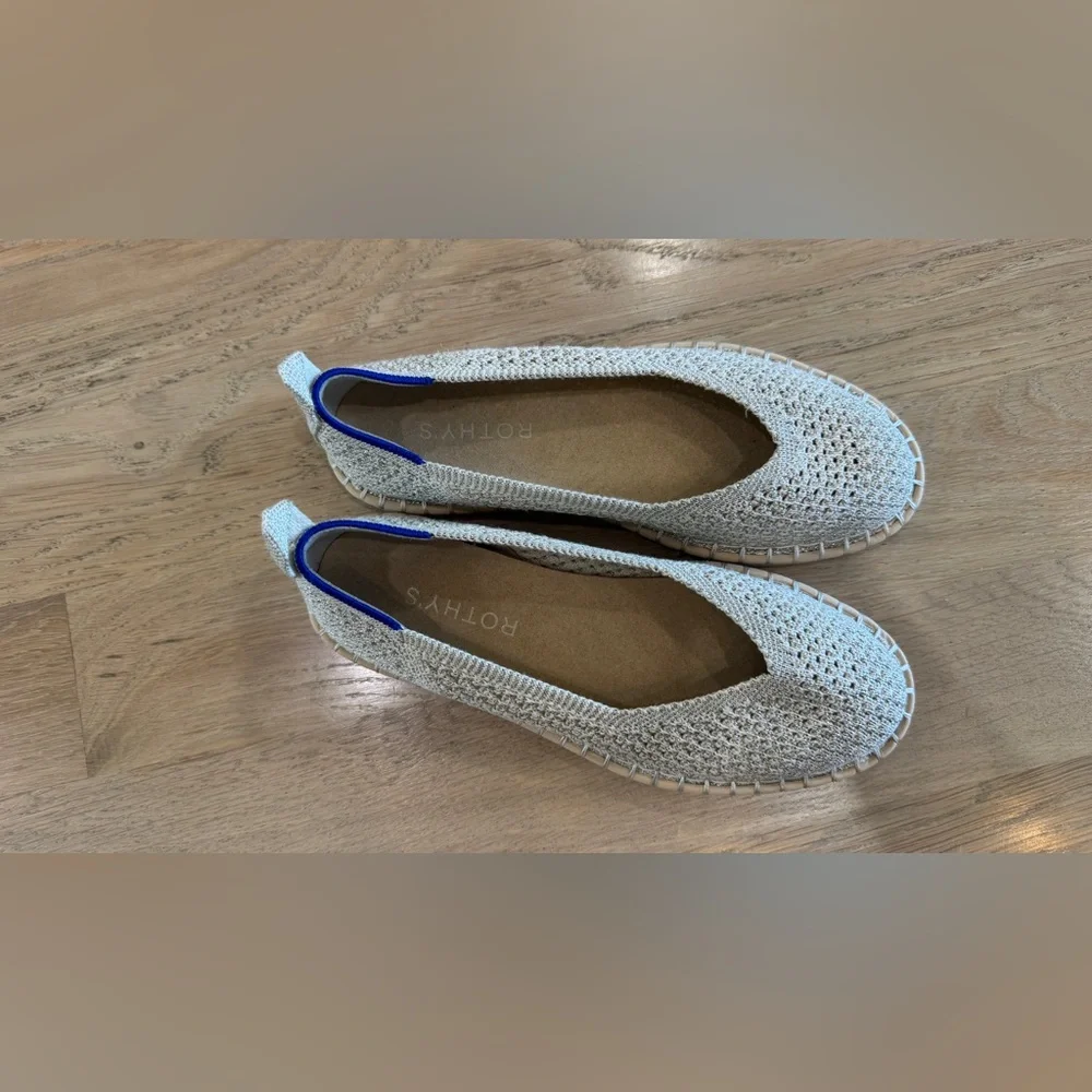 Rothy’s The espadrille gold shimmer size 6 NWOB